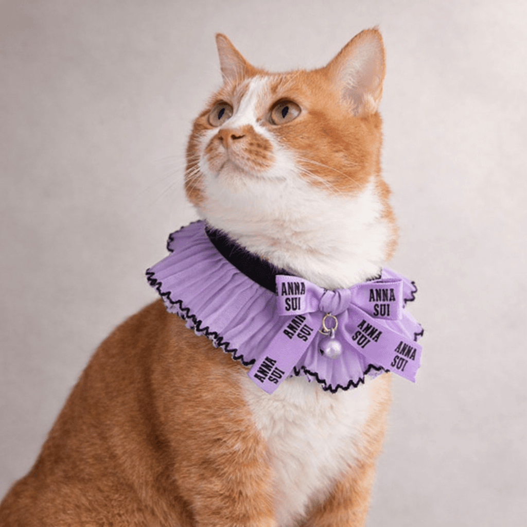 ANNA SUI 猫用リボン付シフォンプリーツシュシュ首輪